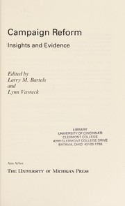 Cover of: Campaign reform: insights and evidence
