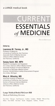 Cover of: Current essentials of medicine