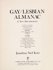 Cover of: Gay/Lesbian Almanac by Jonathan Ned Katz