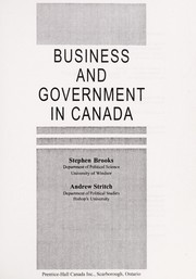 Cover of: Business and government in Canada