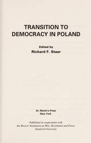 Cover of: Transition to democracy in Poland