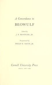 Cover of: A concordance to Beowulf by Jess B. Bessinger