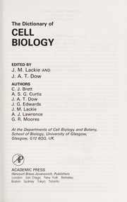 Cover of: The Dictionary of cell biology