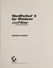 Cover of: Wordperfect 6 for Windows Quick & Easy