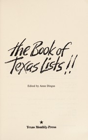 Cover of: The Book of Texas lists!!