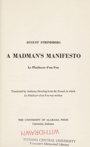 A madman's manifesto by August Strindberg