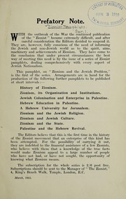 Cover of: Zionist pamphlets