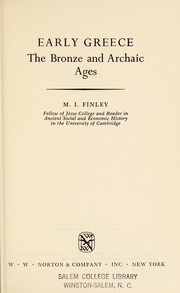 Cover of: Early Greece by M. I. Finley