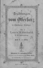 Cover of: Erzählungen vom Oberharz in Oberharzer Mundart Heft 7