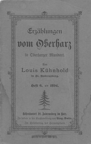 Cover of: Erzählungen vom Oberharz in Oberharzer Mundart Heft 6