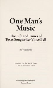Cover of: One man's music