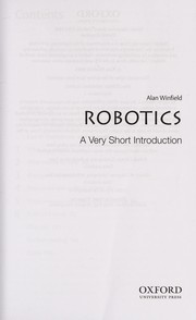 Cover of: Robotics: a very short introduction