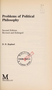 Cover of: Problems of political philosophy