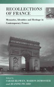 Recollections of France : memories, identities and heritage in contemporary France