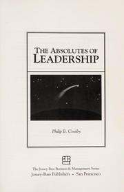 Cover of: The absolutes of leadership