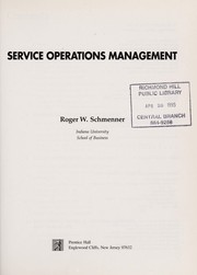 Service operations management by Roger W. Schmenner
