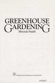 Cover of: Greenhouse gardening