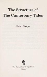 The structure of the Canterbury tales by Helen Cooper