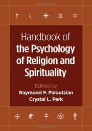 Cover of: Handbook of the psychology of religion and spirituality