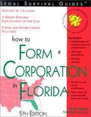 Cover of: How to form a corporation in Florida