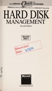 Hard Disk Management by Van Wolverton