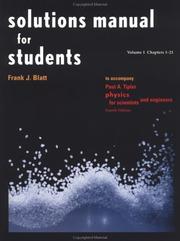 Cover of: Solutions Manual for Students Vol 1 Chapters 1-21: to Accompany Physics for Scientists and Engineers 4e (Physics)
