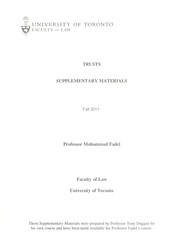 Cover of: Trusts: supplementary materials