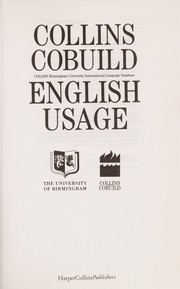 Cover of: Collins COBUILD English Usage by University of Birmingham, Collins COBUILD ; [edited by] John Sinclair.