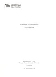 Cover of: Business organizations: supplement