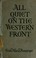 Cover of: All quiet on the western front