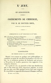 Cover of: Instruments de chirurgie
