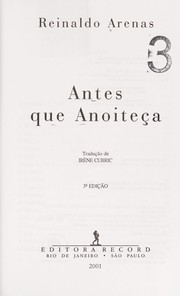 Cover of: Antes Que Anoiteça