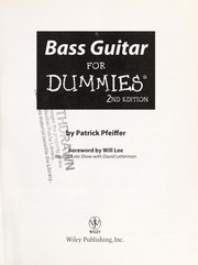 Bass guitar for dummies by Patrick Pfeiffer