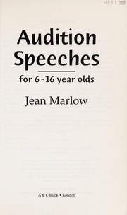 Cover of: Audition speeches: for 6-16 year olds