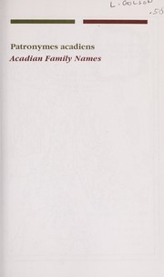 Cover of: Patronymes acadiens = by Stephen A. White