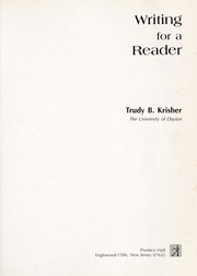 Cover of: Writing for a reader