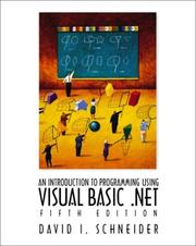 Cover of: An Introduction to Programming with Visual Basic.NET, Fifth Edition by David I. Schneider