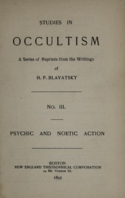 Cover of: Studies in occultism: a series of reprints from the writings of H. P. Blavatsky.