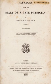 Cover of: Passages from the diary of a late physician