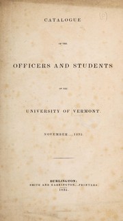 Cover of: Catalogue of the officers and students ... November 1835