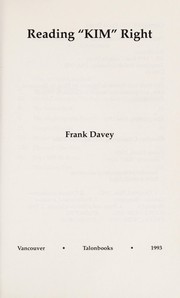 Reading "Kim" right by Frank Davey