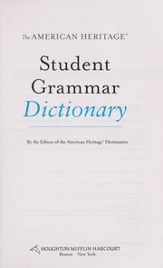 Cover of: The American Heritage student grammar dictionary