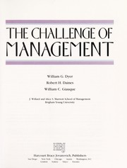 Cover of: The challenge of management