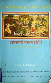 Ramayana, a Holy Bible of India by Vālmīki, Robert P. Goldman, Rosalind Lefeber, Sheldon I. Pollock