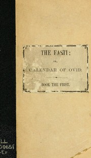 Cover of: Fasti, Book I by Ovid