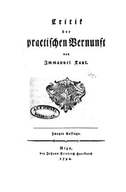 Cover of: Kritik der praktischen Vernunft