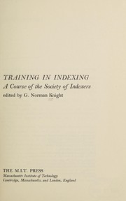 Cover of: Training in Indexing