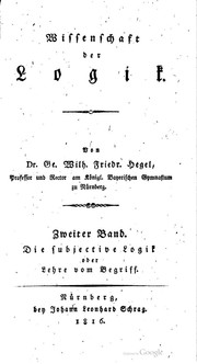 Cover of: Wissenschaft der Logik by Georg Wilhelm Friedrich Hegel