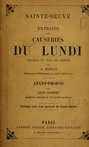 Cover of: Causeries du lundi et portraits littéraires by Charles Augustin Sainte-Beuve