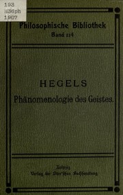 Phänomenologie des Geistes by Georg Wilhelm Friedrich Hegel